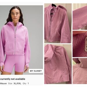 Lululemon Dahlia Mauve Scuba Full Zip Crop Oversize XL/XXL